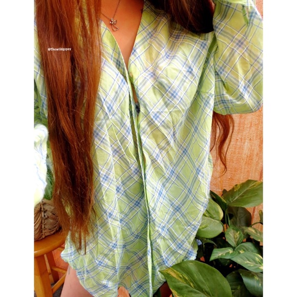 Vintage pastel lightweight oversized flannel π - Picture 4 of 6